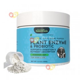 Animal Essentials Plant Enzymes & Probiotics Supports Digestion and Nutrient Absorption Power For Cats and Dogs 100g 植物消化酵素及益生菌及不含乳糖 貓狗適用 100g 粉裝 [美國直送 | 平行進口]