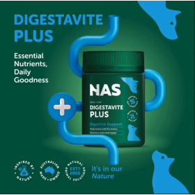 Natural Animal Solutions NAS DigestaVite Plus For Cats and Dogs 100g Powder 寵物整腸護肝粉48種活性成分貓狗適用 100g粉裝 [澳國直送 | 平行進口]