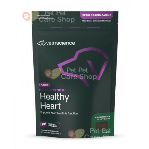 VetriScience Vetri Cardio Canine Chicken Flavor 60 Soft Chews 狗狗心臓補健品雞味咀嚼零食粒60粒 [美國直送 | 平行進口]