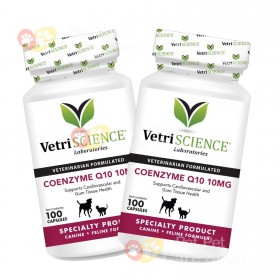 VetriScience Coenzyme Q10 10mg 100 Capsules For Dogs and Cats 輔酶 10mg 100粒膠囊 (貓狗適用) [美國直送 | 平行進口] 