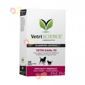 VetriScience Vetri SAMe 90mg For Cats and Small Dogs up to 12lbs 30 tablets 寵物肝臟補充品 90mg 12磅體重或以下貓狗適用30粒裝 [美國直送 | 平行進口]