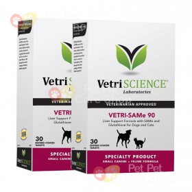 VetriScience Vetri SAMe 90mg For Cats and Small Dogs up to 12lbs 30 tablets 寵物肝臟補充品 90mg 12磅體重或以下貓狗適用30粒裝 [美國直送 | 平行進口]