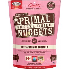 Primal Grain Free Raw Freeze Dried Cat Food Beef & Salmon Formula 生肉冷凍脫水貓糧牛及三文魚配方14oz [美國直送 | 平行進口]