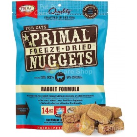 Primal Grain Free Raw Freeze Dried Cat Food Rabbit Formula 生肉冷凍脫水貓糧兔肉配方14oz [美國直送 | 平行進口]