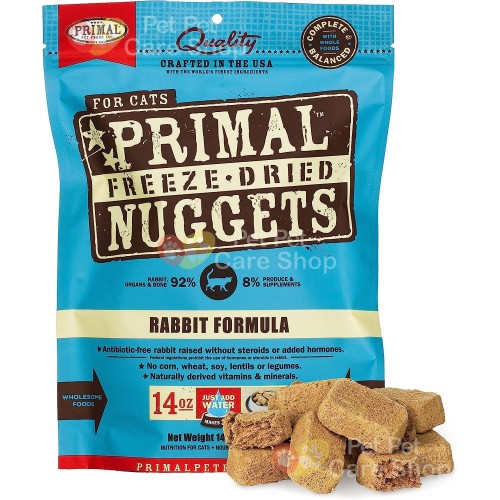 Primal Grain Free Raw Freeze Dried Cat Food Rabbit Formula 生肉冷凍脫水貓糧兔肉配方14oz [美國直送 | 平行進口]
