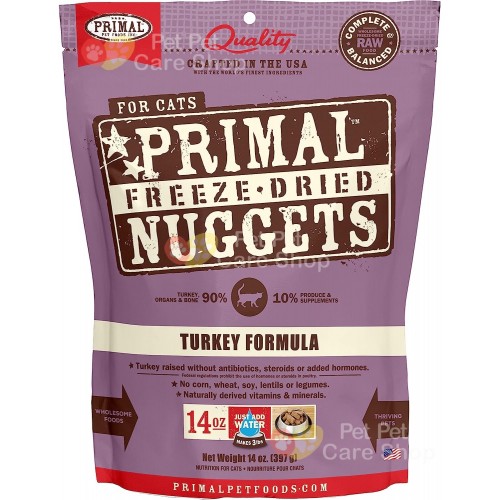 Primal Grain Free Raw Freeze Dried Cat Food Turkey Formula 生肉冷凍脫水貓糧火雞配方14oz [美國直送 | 平行進口]
