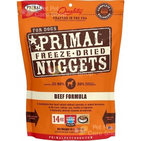 Primal Grain Free Raw Freeze Dried Dog Food Beef Formula 生肉冷凍脫水狗糧牛肉配方14oz [美國直送 | 平行進口]