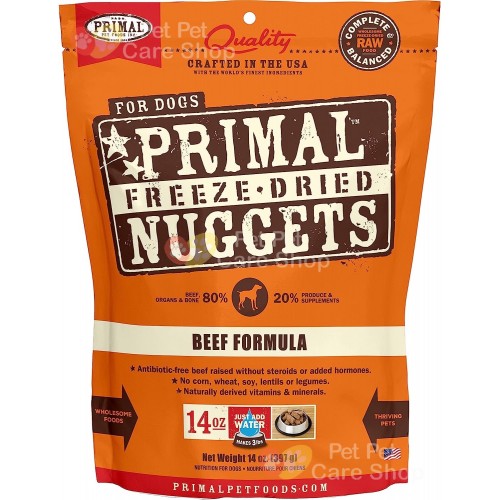 Primal Grain Free Raw Freeze Dried Dog Food Beef Formula 生肉冷凍脫水狗糧牛肉配方14oz [美國直送 | 平行進口]