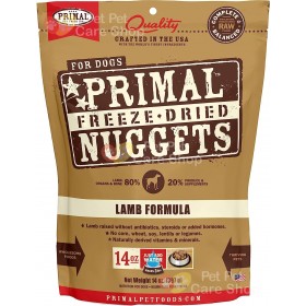 Primal Grain Free Raw Freeze Dried Dog Food Lamb Formula 生肉冷凍脫水狗糧羊肉配方14oz [美國直送 | 平行進口]
