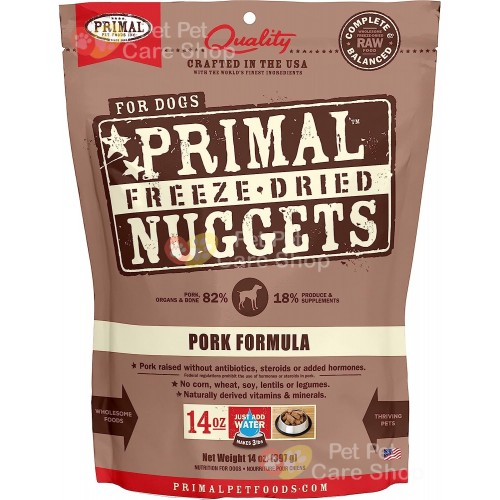 Primal Grain Free Raw Freeze Dried Dog Food Pork Formula 生肉冷凍脫水狗糧豬肉配方14oz [美國直送 | 平行進口]