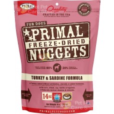 Primal Grain Free Raw Freeze Dried Dog Food Turkey & Sardine Formula 生肉冷凍脫水狗糧火雞沙甸魚配方14oz [美國直送 | 平行進口]